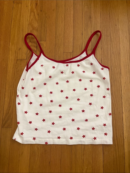Brandy Melville Tops - Brandy Melville White Tank Top with Red Star Print